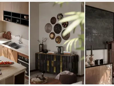 Wabi-sabi style living room 3D model