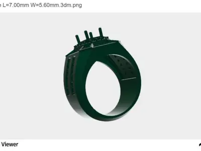 Women Ring  A Stunning Asscher-cut Center Stone 3D print model