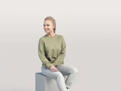 Humano Casual woman sitting and talking 0218 Free 3D model