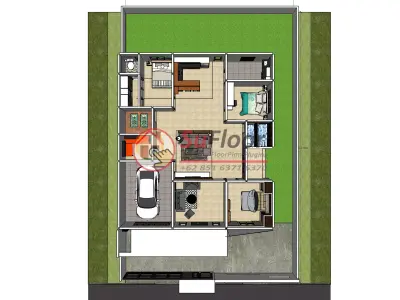 House 13x21m code 550 - Sketchup 3D model 3D model 3D model