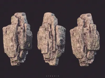 3D Cliff Rock Model - PBR Optimized 3D model