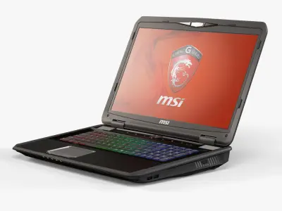 MSI GX70 3CC gaming laptop Low-poly 3D model