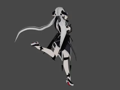 Vtuber  Vrchat model  Gunblades Low-poly 3D model