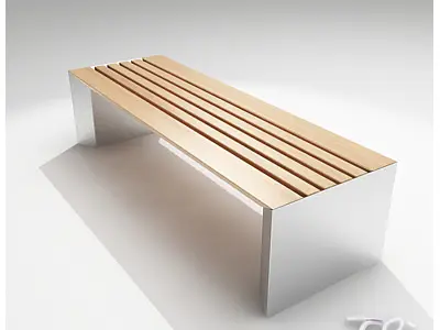 BENCH STEEL WOODEN 3D model