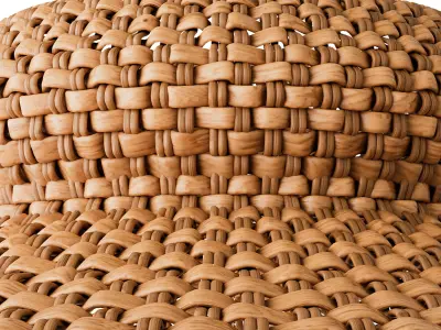 Tisse Oversized Woven Rattan Flush Mount Light 3D model