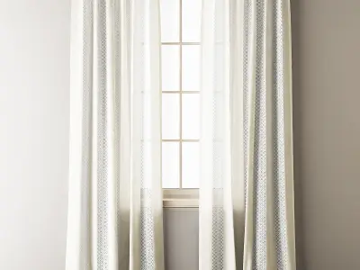 Lace Curtains Set 3D model
