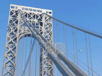 3D George Washington Bridge with Tollbooth  New York model 3D model