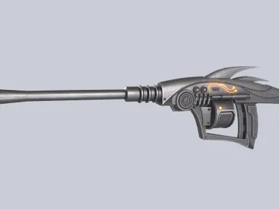 Alien blaster Low-poly 3D model