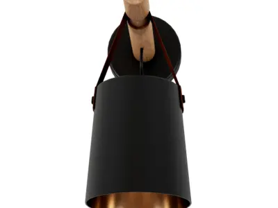 Nordic Wooden Hanging Wall Lamp 3D model