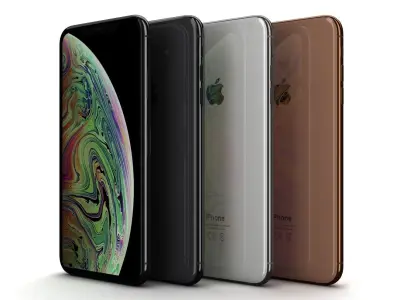 Apple iPhone XS Max All Color Low-poly 3D model