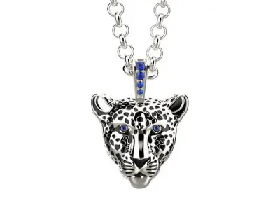 Light leopard pendant with enamel 0076 v3 3D print model