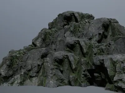 Mountain Low-poly 3D model 7