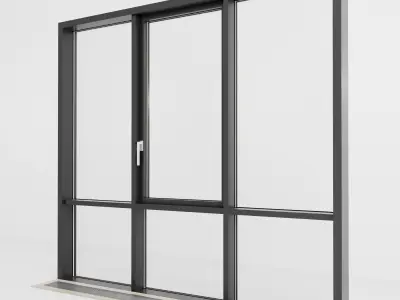 Panoramic glazing Stained glass 66 Low-poly 3D model