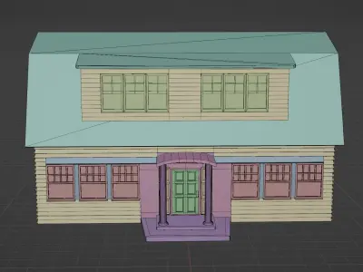 Nightmare on Elm Street House low poly  Free low-poly 3D model