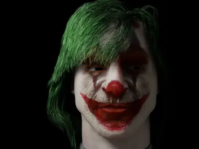 Joker Head  rigged animated  3D model
