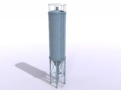 Water tanks pack 4 Low-poly 3D model