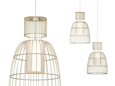 APOLLO three pendant lights hanging from cage 3D model