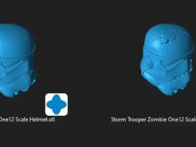 Storm Trooper helmet 3d STL files bundle 3D print model