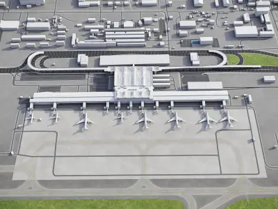 Kyiv - Boryspil Airport - KBP Low-poly 3D model