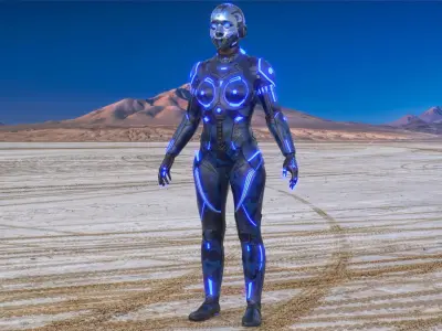 Cyborg Blu Camouflage Vray 3D model