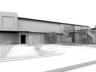 Veterinary Clinic Building Low-poly 3D model