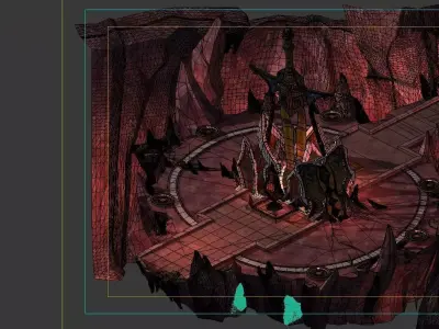 Game model - the altar on the volcano 3D model