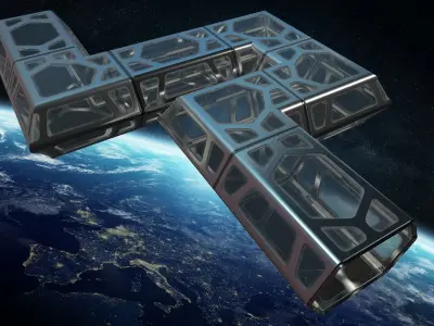 Sci-fi Corridor Low-poly 3D model