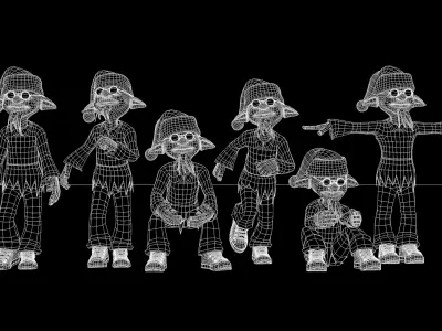 Happy Elf Character 3D model