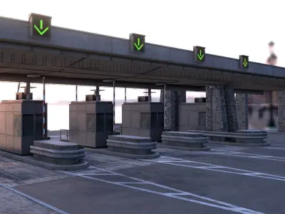 Du Mont-Blanc Toll Booth Low-poly 3D model