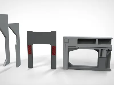 Sci-Fi architecture Elements collection 22 3D model