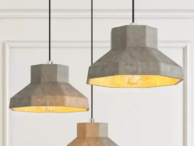 Modern cement lights 06 3D model