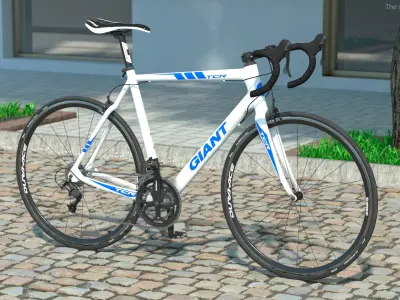 Giant TCR Road Bicycle Rigged for Cinema 4D 
