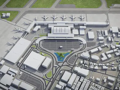 Ho Chi Minh Airport  Low-poly 3D model