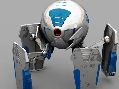 Ball Droid  rigged  - animated character 3D model