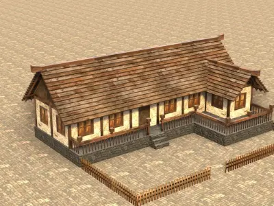 Medieval house sixteen 3 Low-poly 3D model