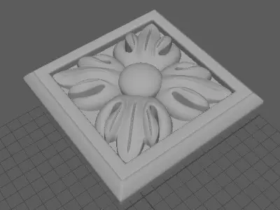 rosette box with flower in it 3D model