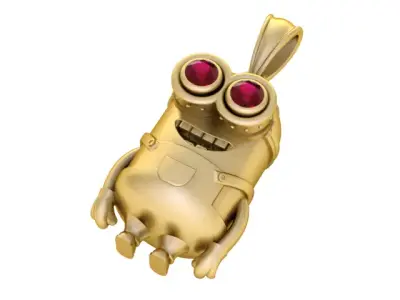 Golden Goggle Guardian Pendant 3D Printable Model  3D print model