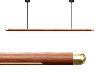Black Walnut Dining Pendant Lights 3D model