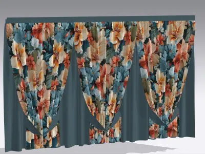 Curtain Low-poly 3D model
