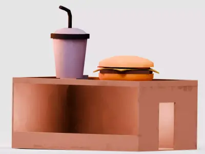 Amusement Park - Food Stand 1  Low-poly 3D model