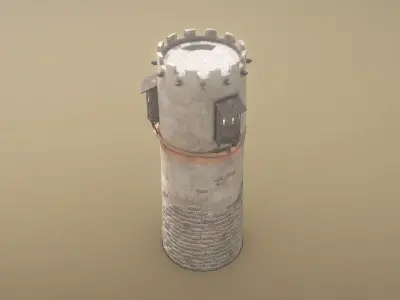 Medieval DRAGON Tower 04 Low-poly 3D model