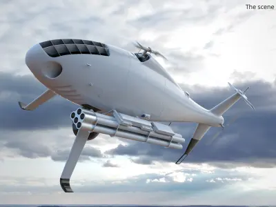  Tactical Helicopter Drone with Launcher System White 