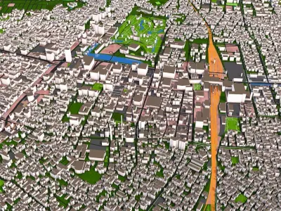 Akita 3d City Japan October  2020 GIS data 3D model