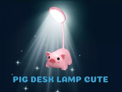 Pig Desk Lamp Cute  Low-poly 3D model
