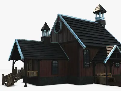 Cottage 17 Low-poly 3D model