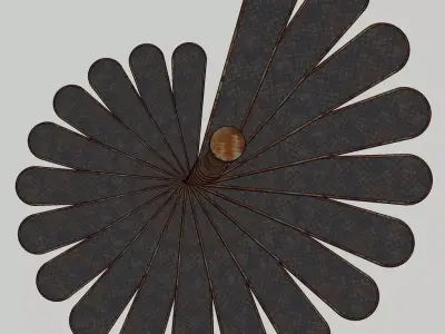 Industrial Metal Spiral Staircase Low-poly 3D model