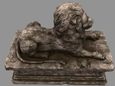 Lion Statue 29 Low-poly 3D model