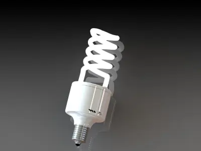 white light bulb spiral  lampadina luce bianca LED spirale Free 3D model