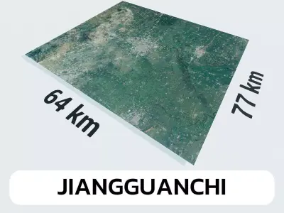 Jiangguanchi China City Landscape 3D Model 3D model