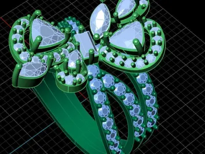Diamond Ring for Women 3D print model 25